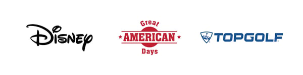 disney, great american days, topgolf logos